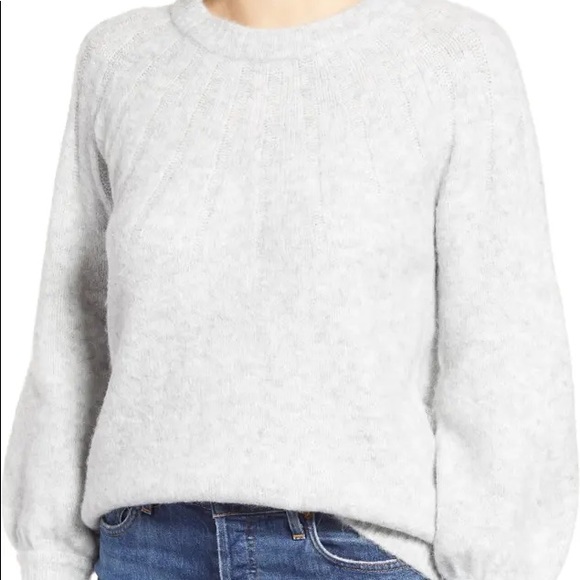 Caslon Grey Light Heather Rib Yoke Pullover - Picture 2 of 6